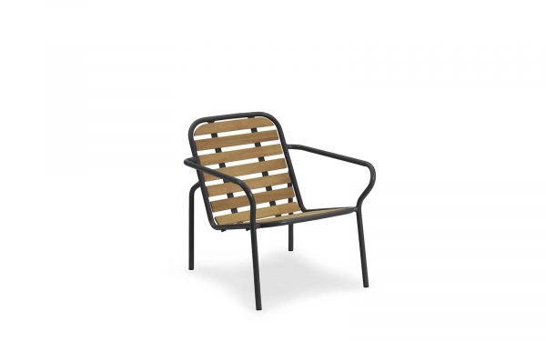La collection polyvalente Vig propose une gamme de meubles d’extérieur empilables. Chaises de salle à manger, chaises longues accueillantes, bancs, tabourets, table…
